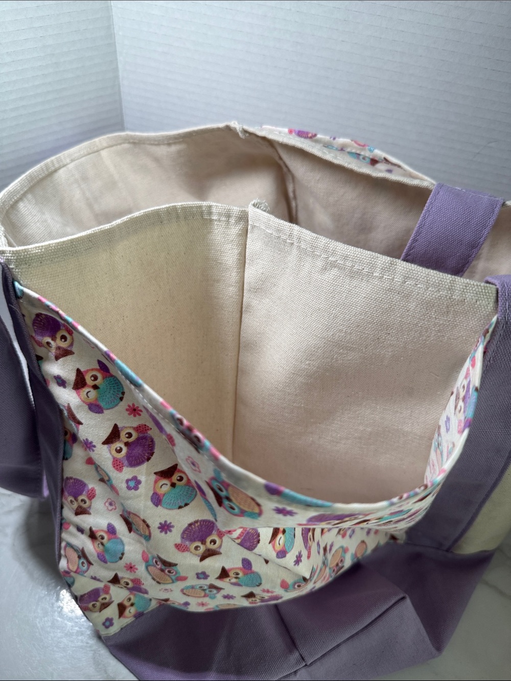 New Trader Joe’s Large Lavender Canvas Tote Bag with Custom Side Pockets - Picture 17 of 17
